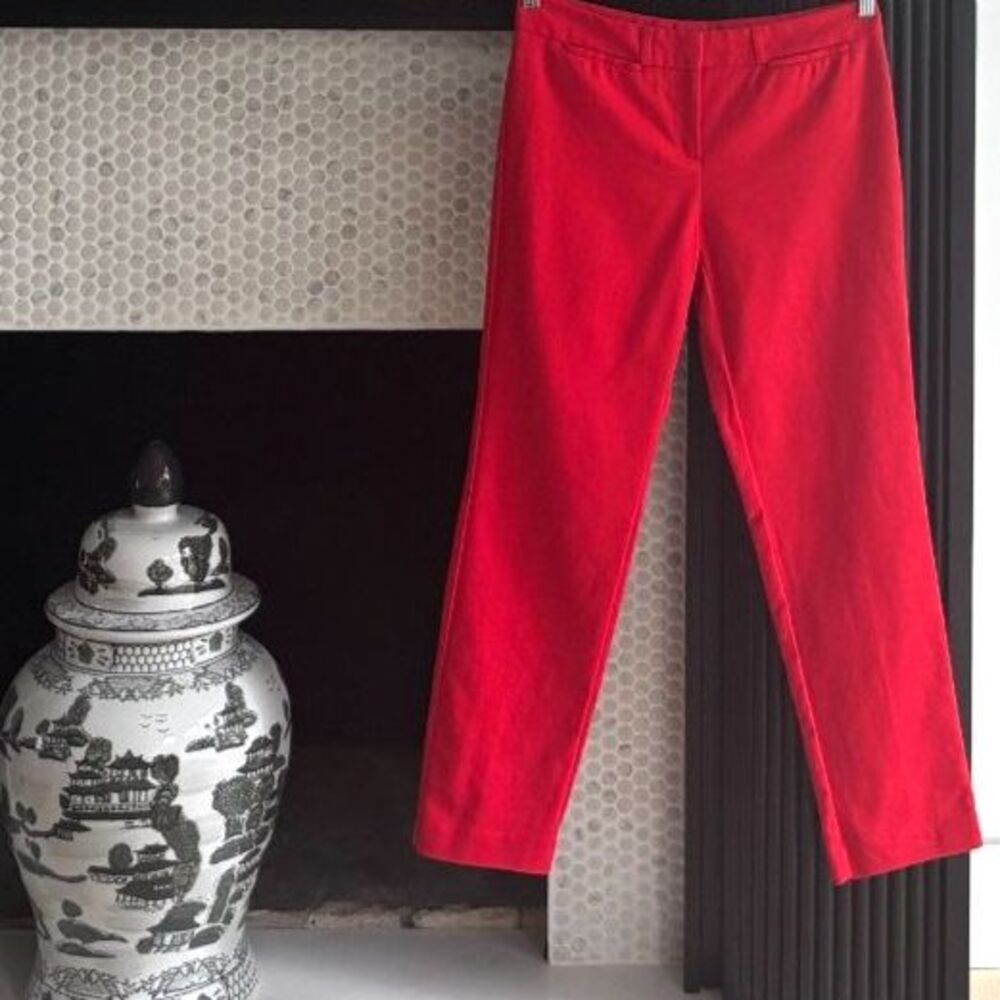 Madison Petite Vibrant Red Stretch Dress Pants 4P